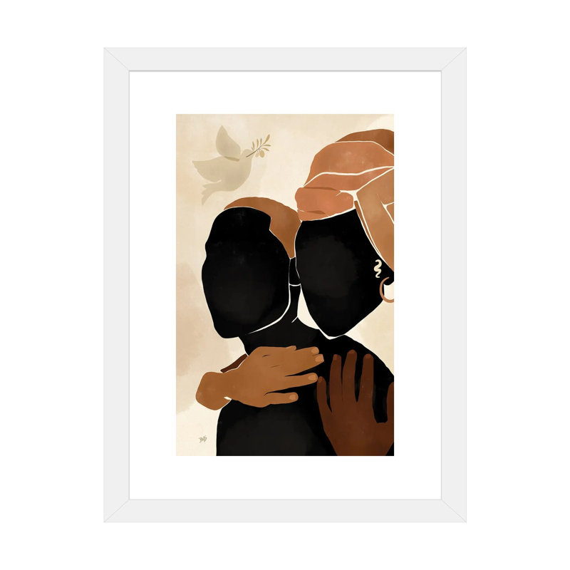 Protéger par Bria Nicole - impression d'art graphique, Papier encadré blanc, Blanc, H 24 po x l 16 po x P 1 po