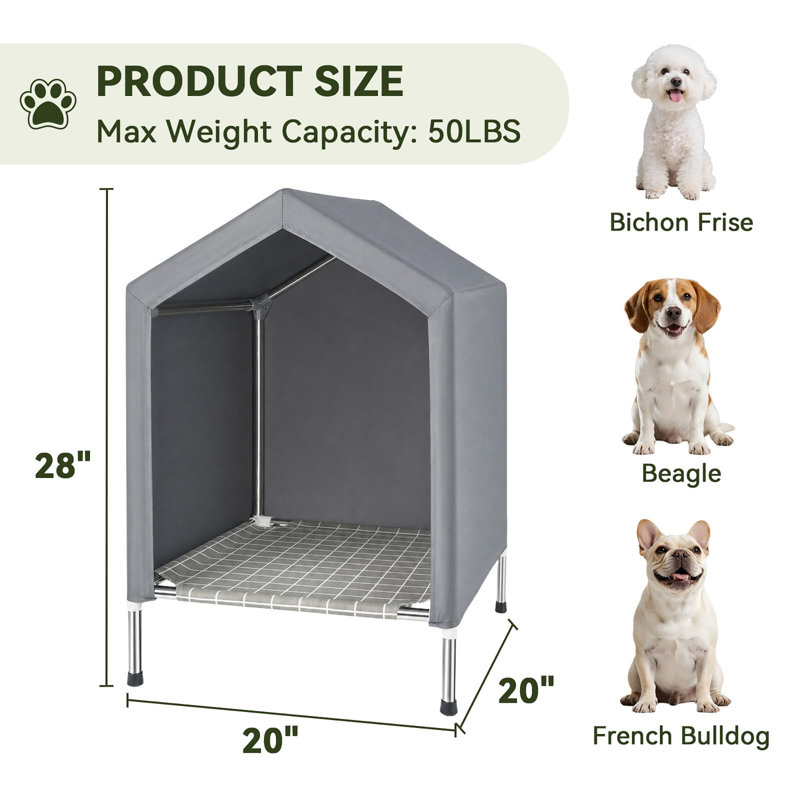 Niche surélevée pour chien, 28"H x 20"W x 20"D