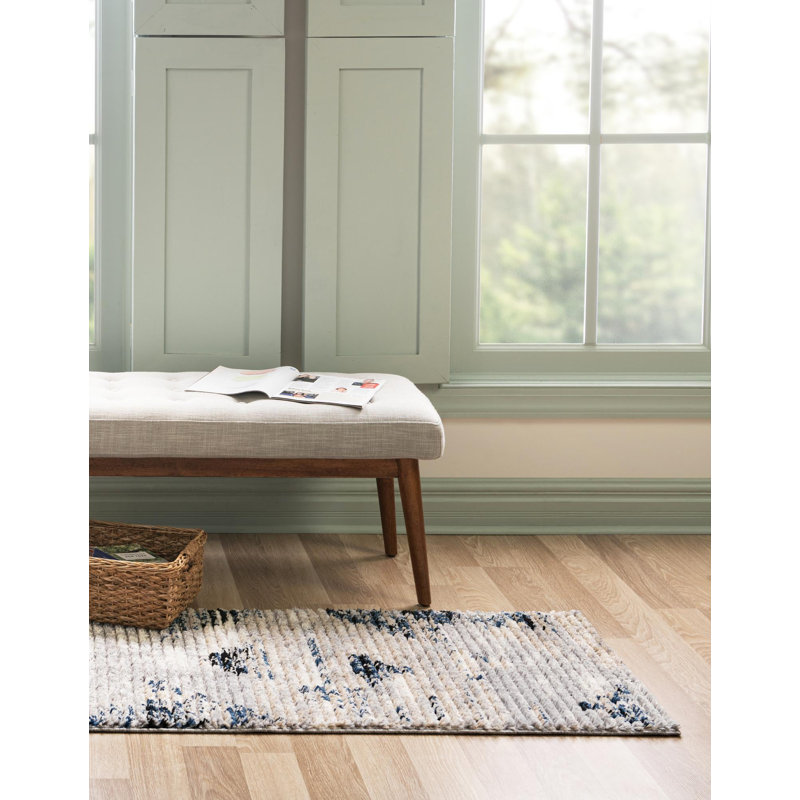 Tapis gris à motif géométrique Tucson, Tapis de couloir 2 pi x 6 pi