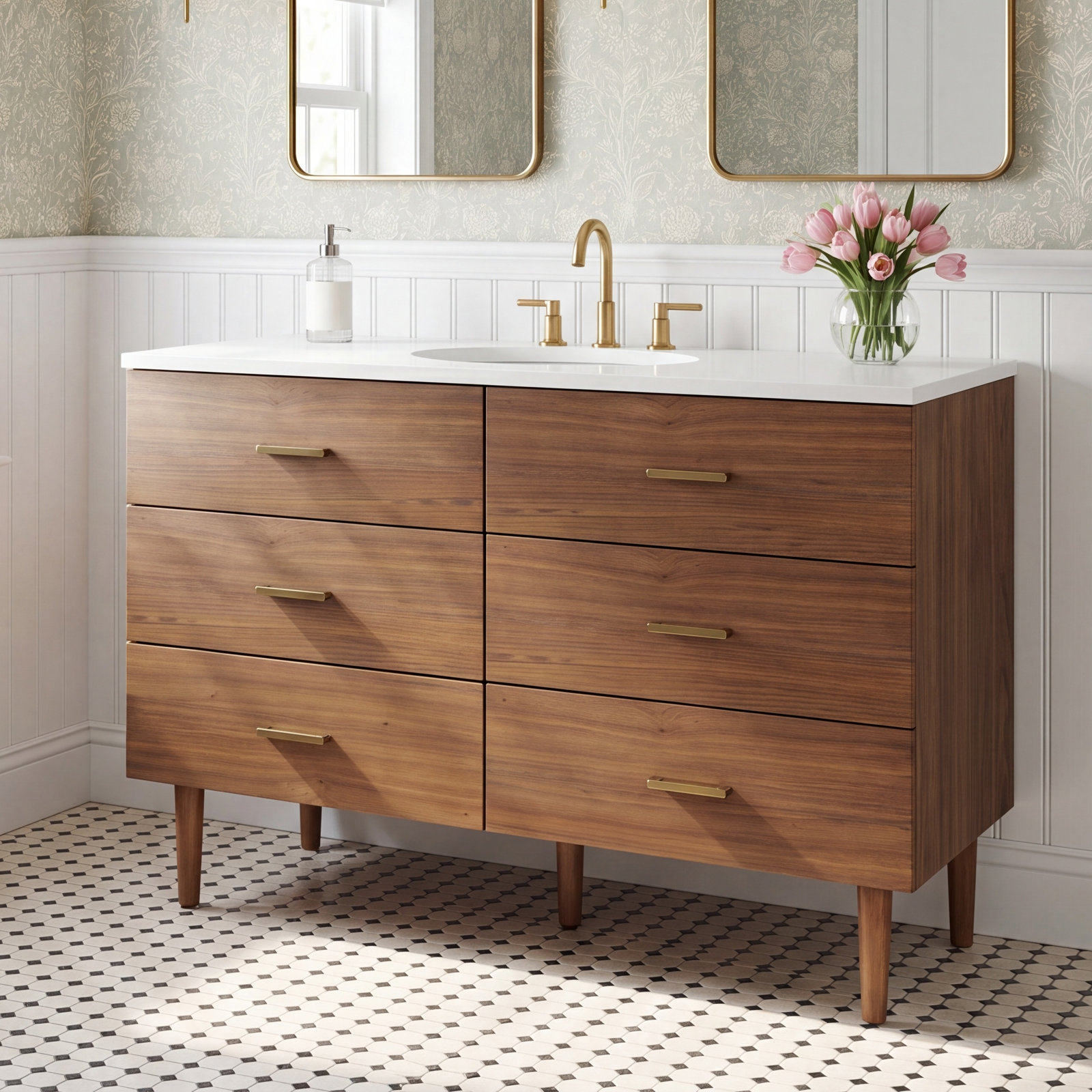 Dondi 42" Walnut Single Bathroom Vanity