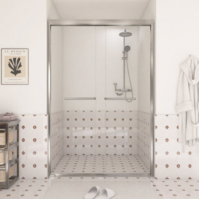 Aluminum Frame Double Sliding Shower Door