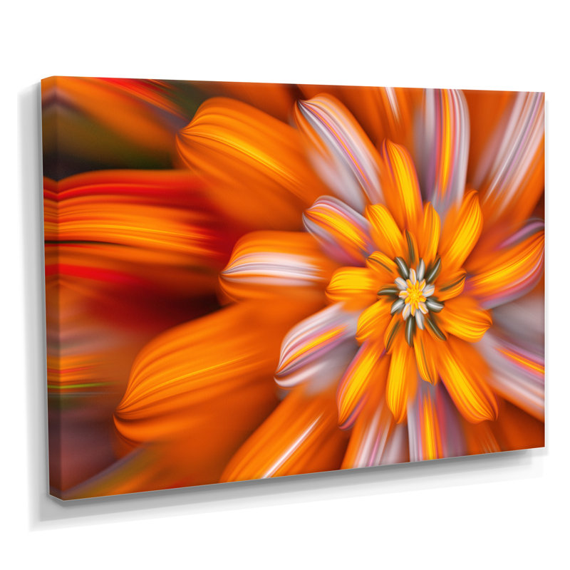 Impression sur toile Massive Orange Fractal, Toile tendue, H 24 po x l 32 po