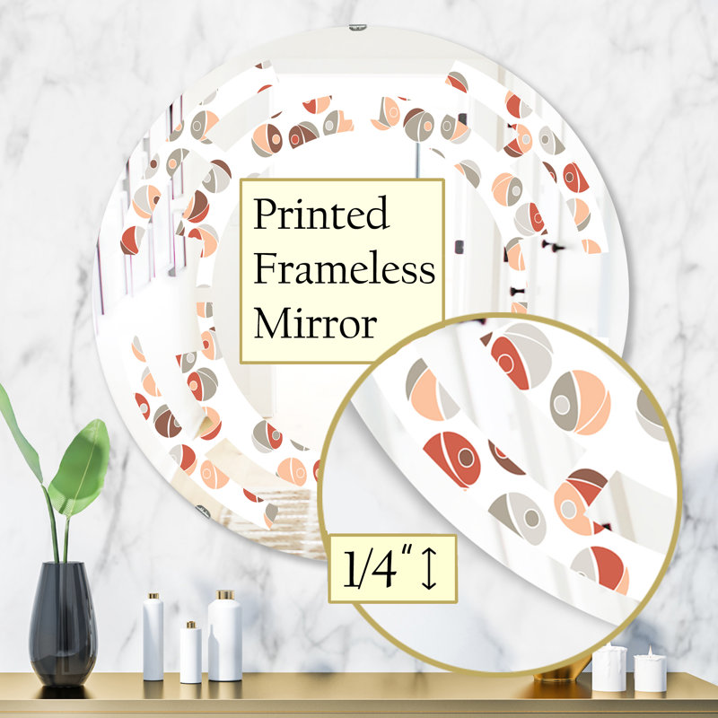 Miroir mural à motif géométrique et à motif patchwork, H 31,5 po x l po, Espace, dessin abstrait XIX