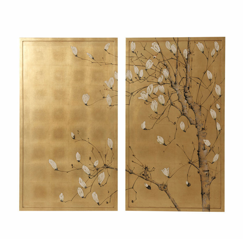 Indochine «Spring Magnolias», ensemble de 2 reproductions sans cadre