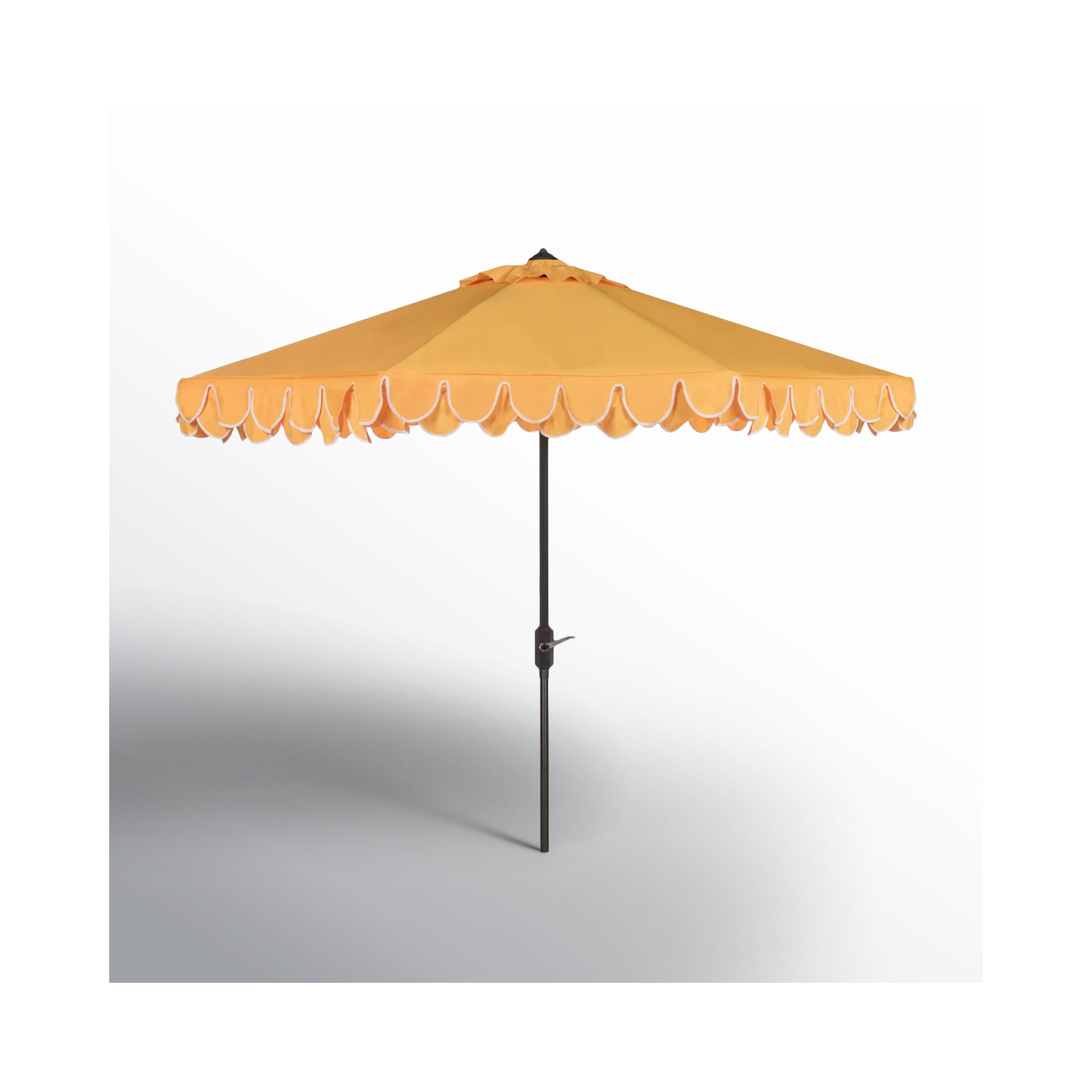 Iago Outdoor Umbrella, Brown, Yellow/White