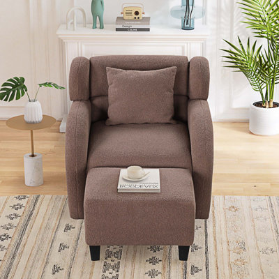 Fauteuil pivotant avec repose-pieds 33,5 po de large Rui