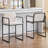 Modern Upholstered Counter Height Bar Stools with Armrests, Metal Frame, and Padded Seat,-1977707740