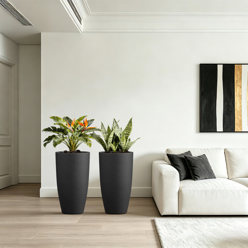 Pot à fleurs Ceth, H 23,6 po x l 13,3 po x P 13,3 po, Dark Charcoal, 2