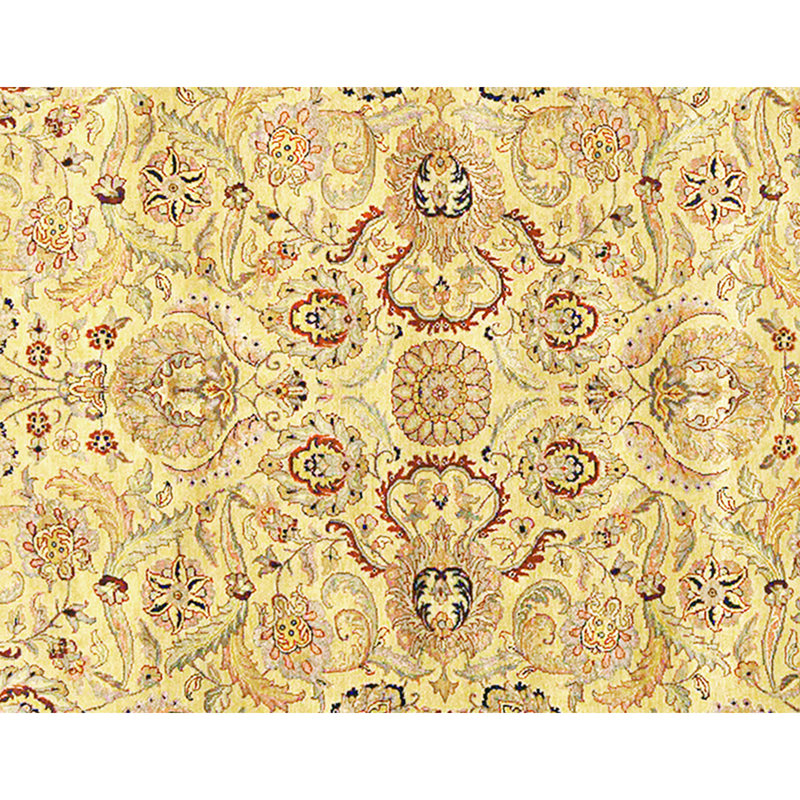 Hand Knotted Area Rug, Gold And Black, Rectangle 10'3" x 8'3"