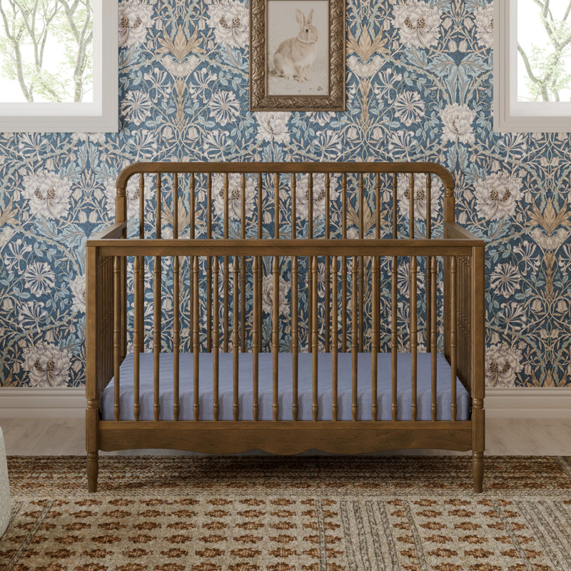 Liberty 4-in-1 Convertible Spindle Crib, Natural Walnut