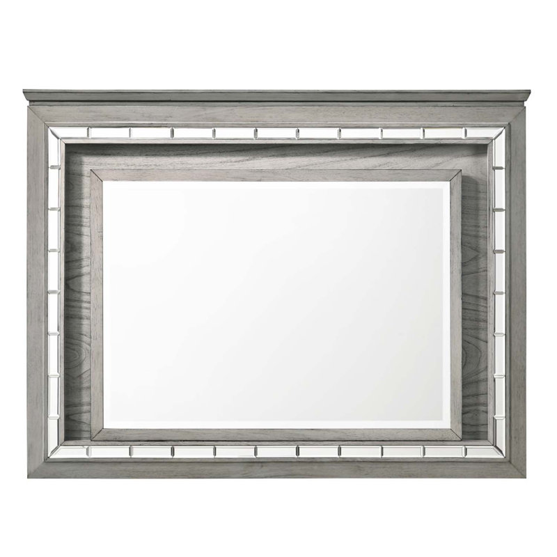 Miroir Antares 48 po x 37 po avec DEL, finition chêne gris clair