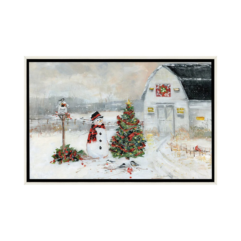 Christmas Country - reproduction d'art murale - toile encadrée, Blanc patiné, H 40 po x l 60 po