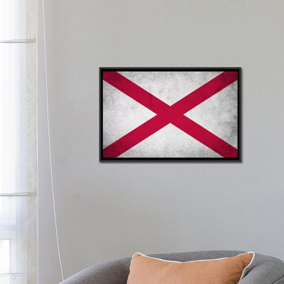 Alabama Flag, Grunge Graphic Art on Canvas