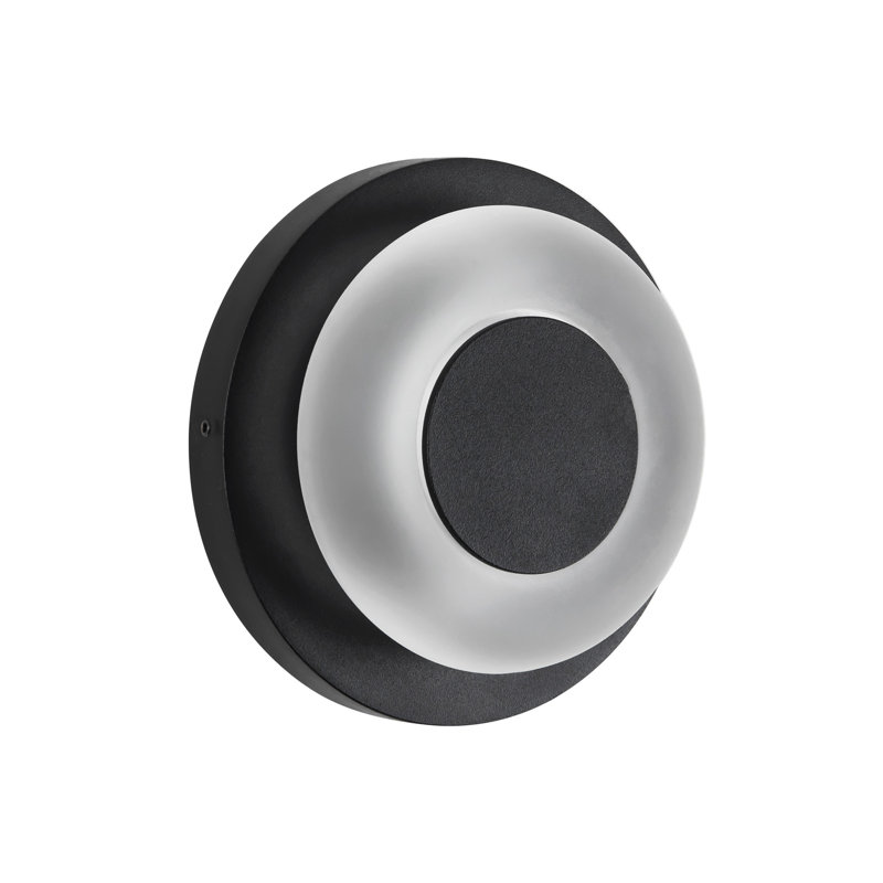 Stephord Outdoor Sconce, Black/Frosted Glass