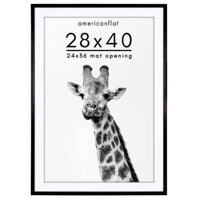 Americanflat Gallery-Style Deep Moulding Picture Frame with Mat to Secure Artwork, Prints, and Photos