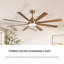 Ventilateur de plafond à intensité variable avec télécommande et moteur réversible pour une utilisation intérieure et extérieure-1895253200