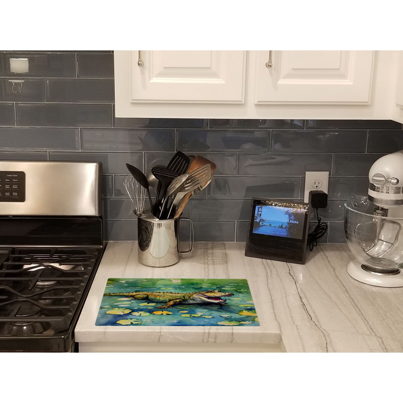 Alligator Glass Cutting Board Large
