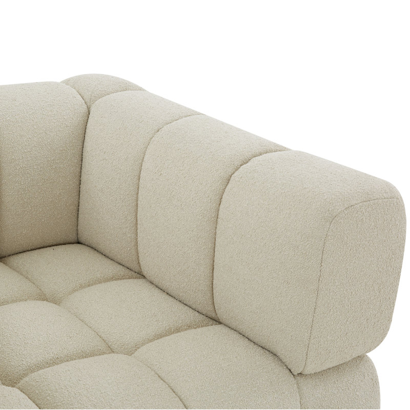 Don Calyna Upholstered Armchair, Light Gray Boucle