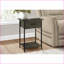 Table basse à 2 niveaux pour le salon en stratifié bronze foncé et amp; Pieds en métal noir, assemblage facile-1427464310