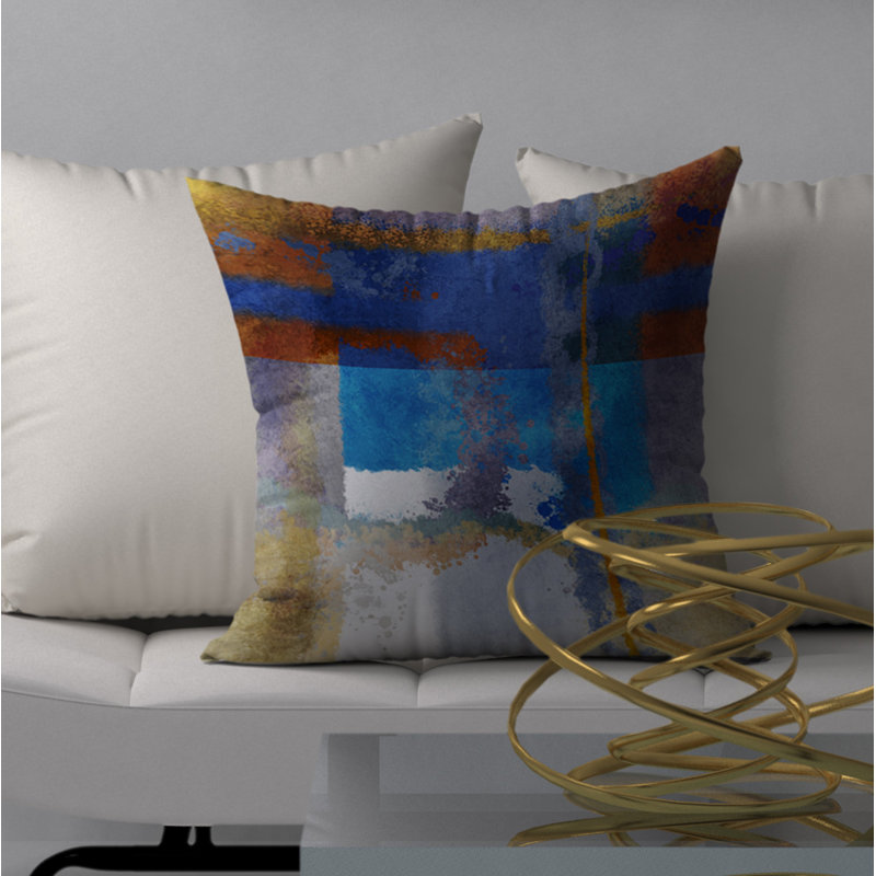 Abstract Reversible Throw Pillow, 18" x 18"