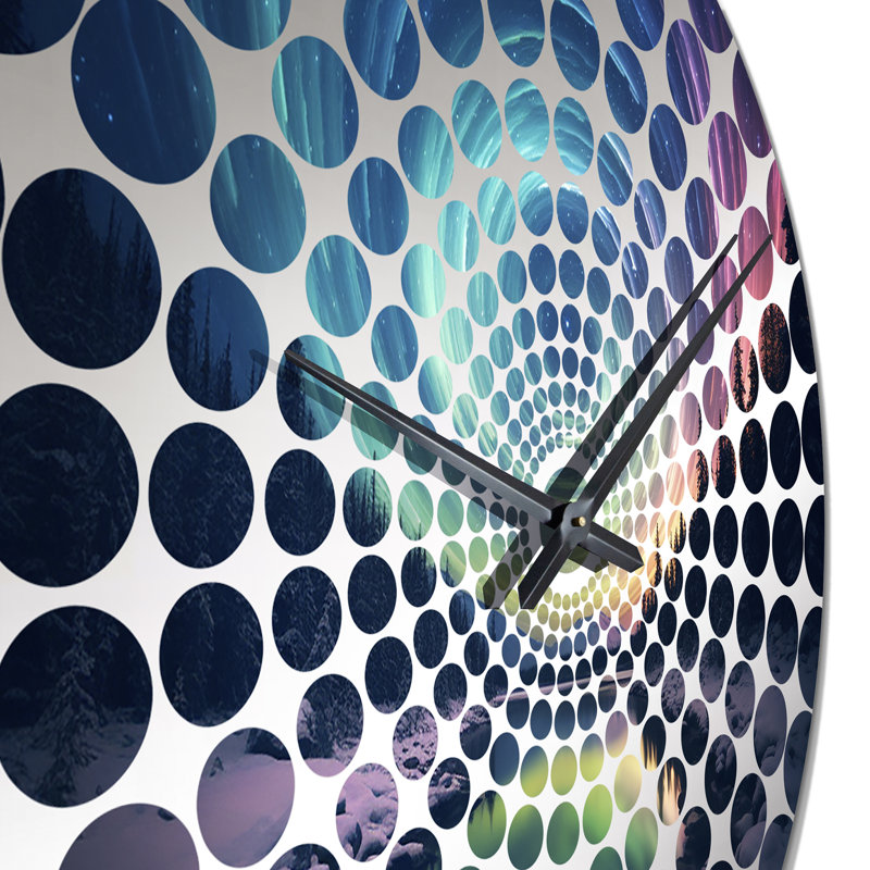 Horloge murale Ethereal Northern Lights Water Reflections - Northern Lights, Très grand