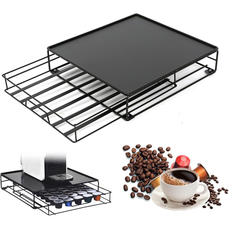 Tiroir à café pour 40 dosettes avec rangement pour machine