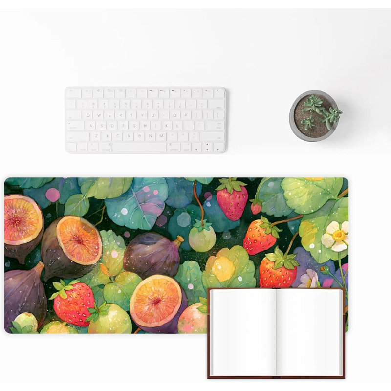 Tapis de souris aux fraises Fruits, tapis de bureau étendu, décor de bureau festif, 40 x 80 cm