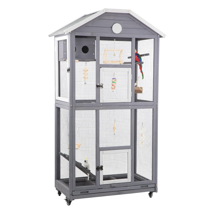 Grande cage à oiseaux en bois Gunars