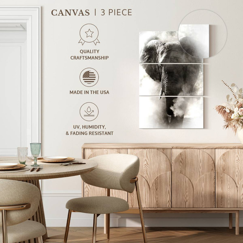 Brampt Dusty African Elephant, 50" H x 32" W
