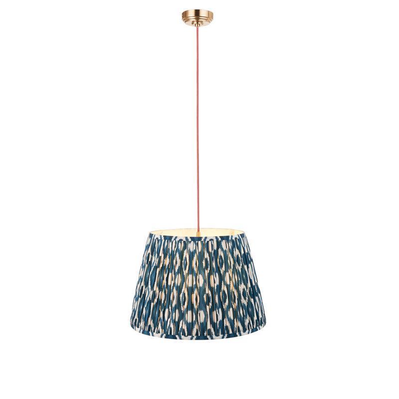 Parksdale 1 - Light Brushed Brass Pendant, Blue