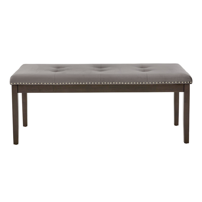 Banford Polyester Blend Upholstered Bench, Gray