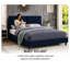 Lit plateforme tapissier moderne avec tête de lit à couture verticale, cadre de lit en tissu, aucun sommier requis-728170083