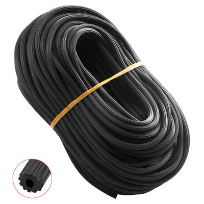 Window Screen Spline, 100 ft x 0.125 in Window Screen Retainer Spline, PVC Window and Door Screen Spline, Hollow Serrated Screen Holder Spline, for Window Door Screen Repair and Replacement