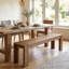 Banc en bois d'acacia massif Abagail Ronny
