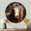 Cheval brun, équilibre harmonieux - animaux, art en métal rond