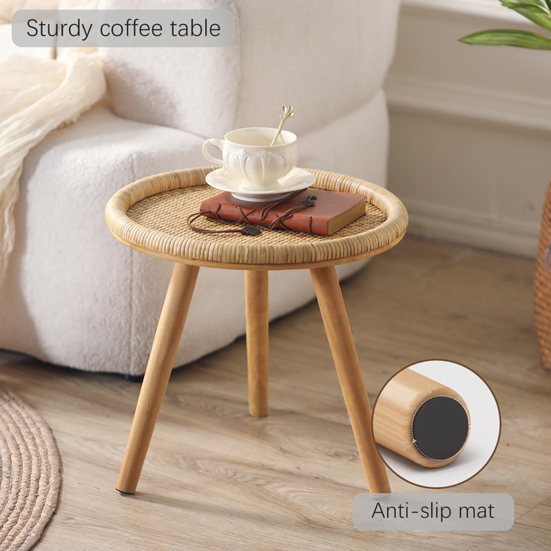 Table basse ronde en rotin