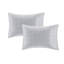 Ensembles de literie rayés bleu gris, microfibre de polyester, confort moderne pour la maison