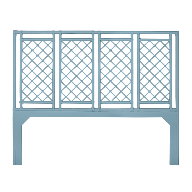 X And Diamond Open-Frame Headboard, King, Pool Blue