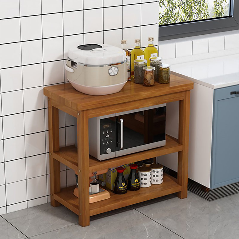 Îlot de cuisine rustique en bois massif autoportant avec tablette ouverte, H 31,5 po x l 31,5 po x P 15,7 po