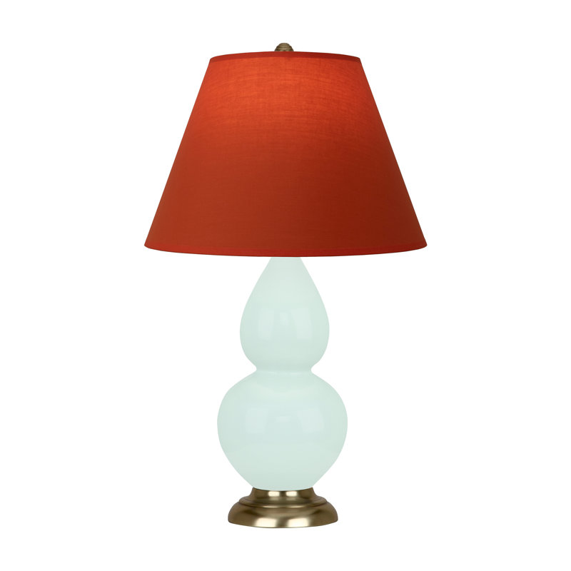 Petite lampe d'appoint à double gourde, Tanger / taupe, Laiton antique, Menthe glacée