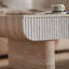 Table basse avec plateau en faux marbre, table basse moderne Mid-Century avec tiroir cannelé, table basse de salon, bureau