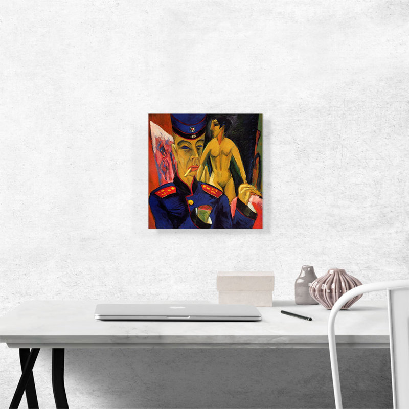 Autoportrait comme un soldat 1915 par Ernst Ludwig Kirchner - reproduction d'art sur toile tendue