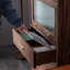 European style bookcase with glass doors
