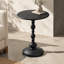 Table de bout noire en métal de style rétro avec table d'appoint ronde pour le chevet et le salon
