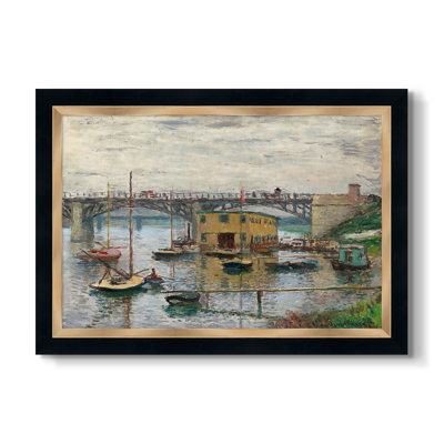 Pont à Argenteuil un jour gris, v. 1876-Claude Monet-Toile encadrée sur mesure