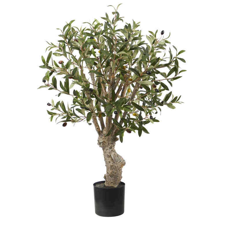Faux Olive Tree Tree in Pot, 24" H x 14" W x 14" D