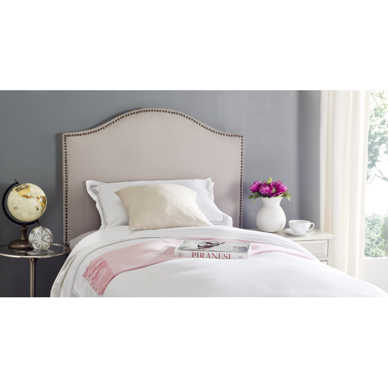 Upholstered Headboard, Taupe, Twin, Linen