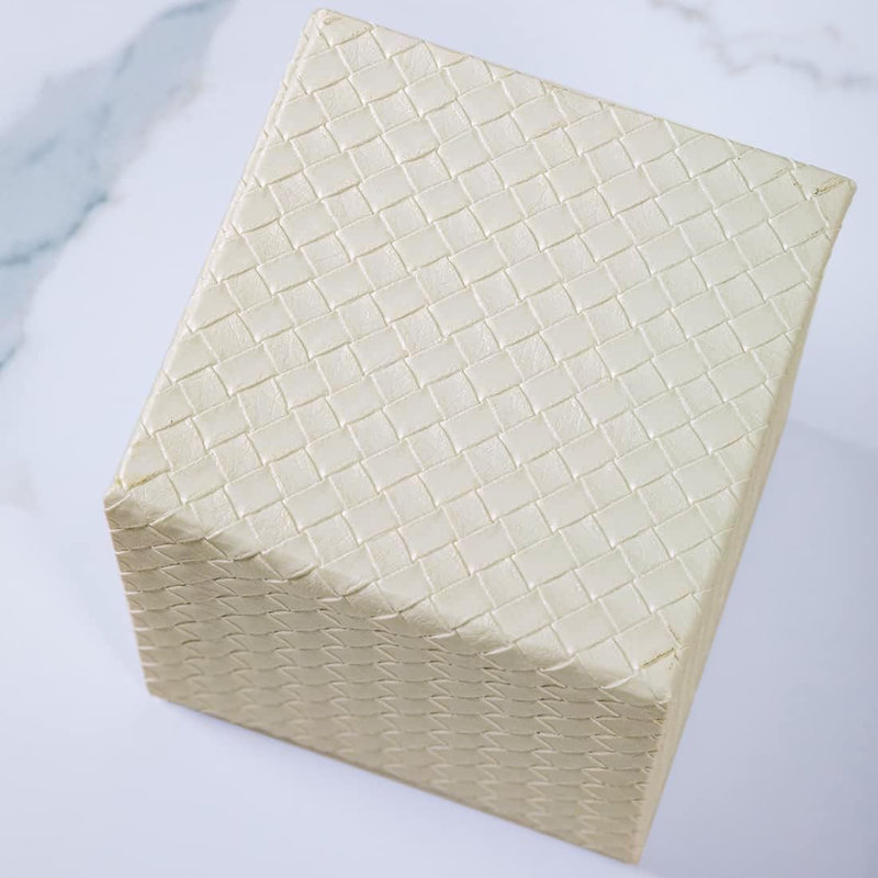 Square PU fabric Tissue Box Cover, Beige