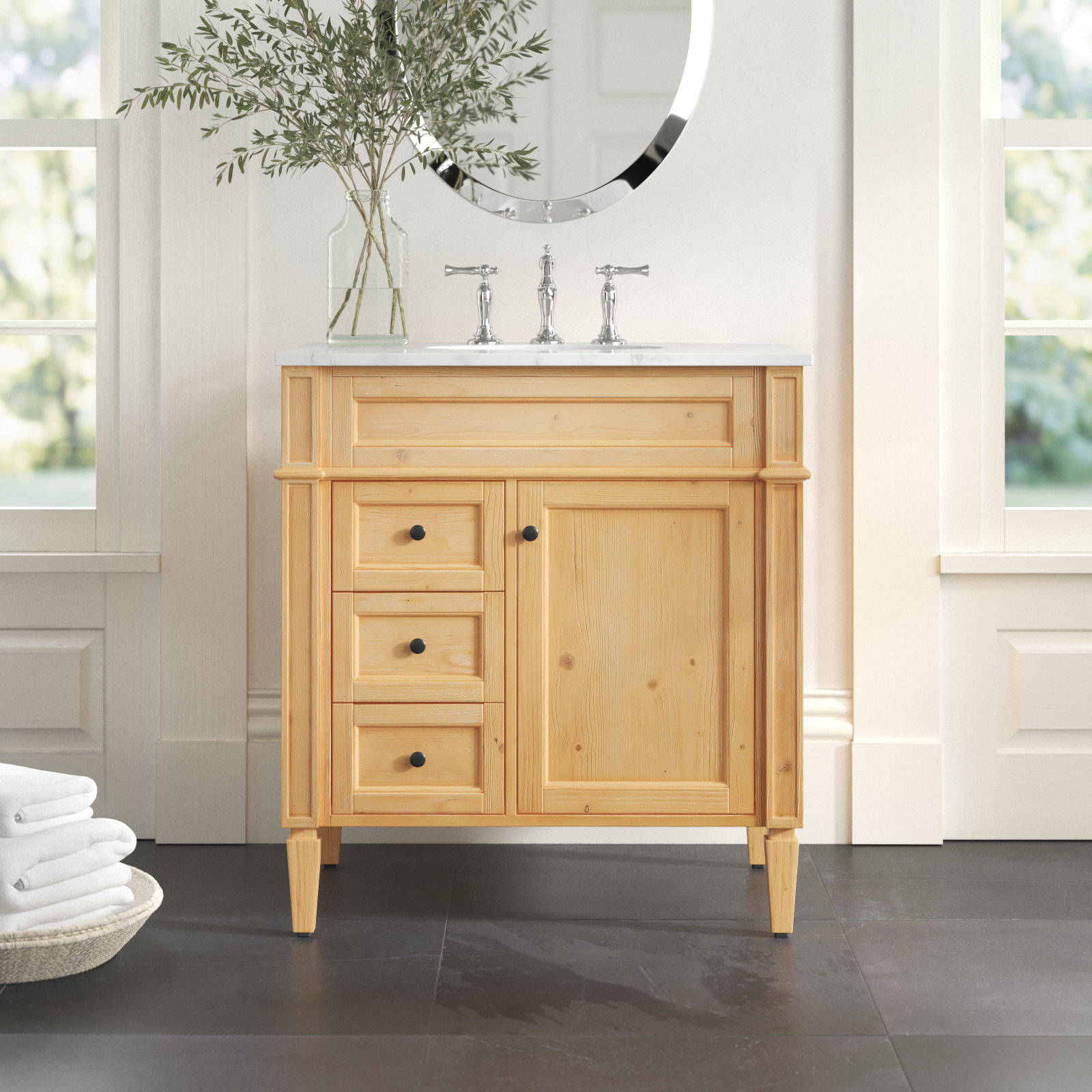 Rivers 32'' Single Bathroom Vanity, Natural