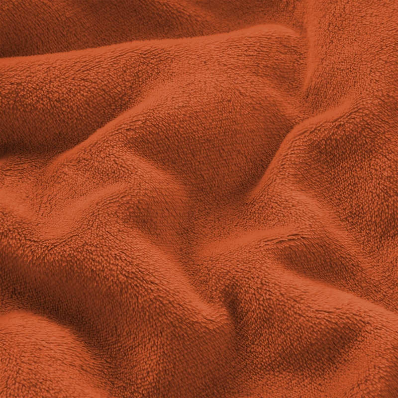 Faux Fur Reversible Fleece Throw Blanket – Soft & Cozy, Rust, Single (3')